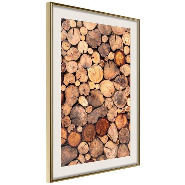 Inramad Poster / Tavla - Log Pile