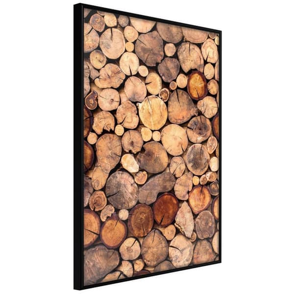 Inramad Poster / Tavla - Log Pile