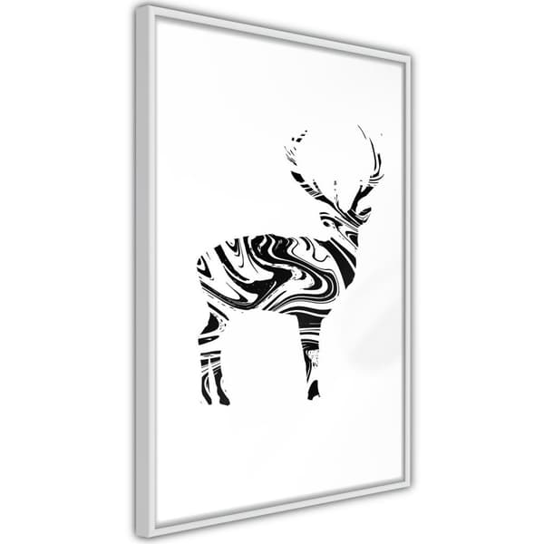 Inramad Poster / Tavla - Marble Stag