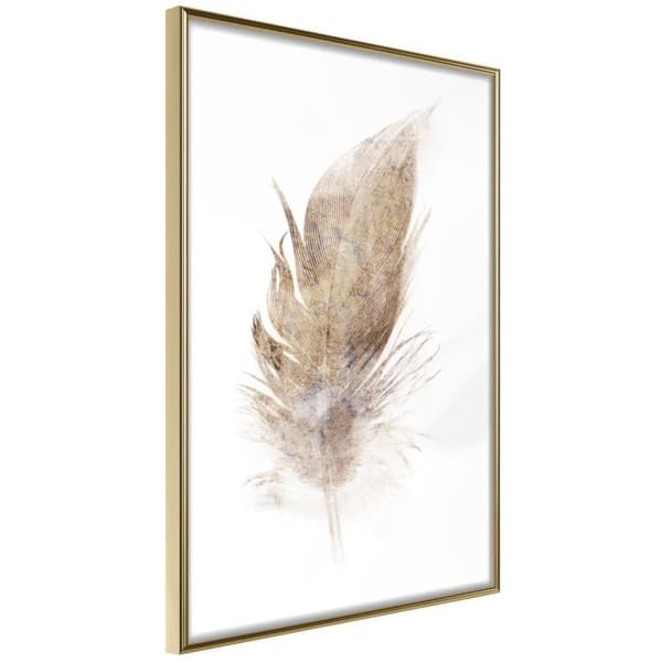 Inramad Poster / Tavla - Lost Feather (Beige)