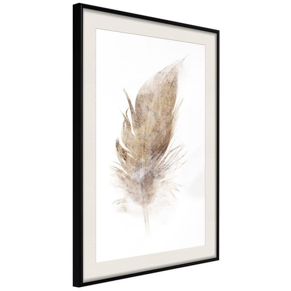 Inramad Poster / Tavla - Lost Feather (Beige)
