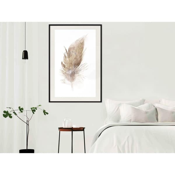 Inramad Poster / Tavla - Lost Feather (Beige)