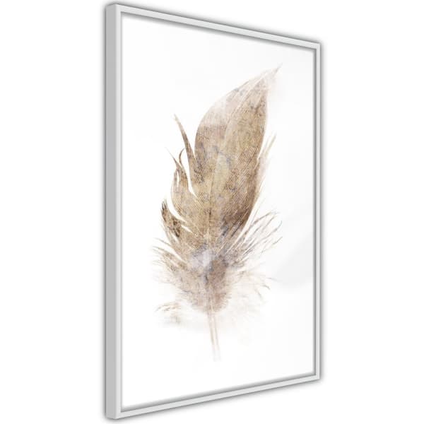 Inramad Poster / Tavla - Lost Feather (Beige)
