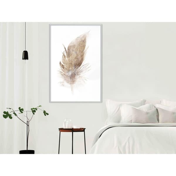 Inramad Poster / Tavla - Lost Feather (Beige)