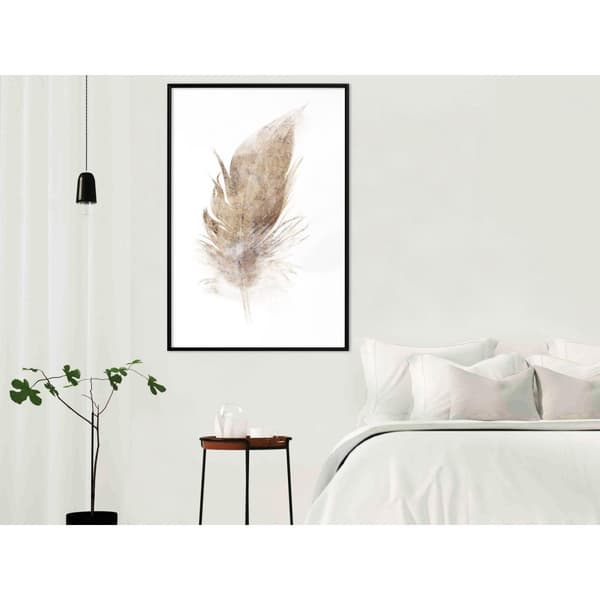 Inramad Poster / Tavla - Lost Feather (Beige)
