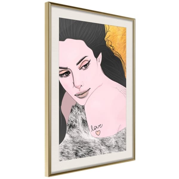 Inramad Poster / Tavla - Love Tattoo