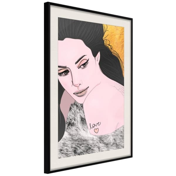Inramad Poster / Tavla - Love Tattoo