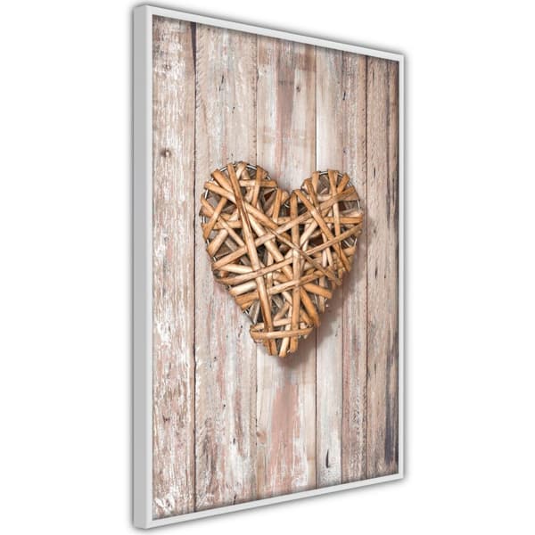 Inramad Poster / Tavla - Wicker Love Vit ram 40x60