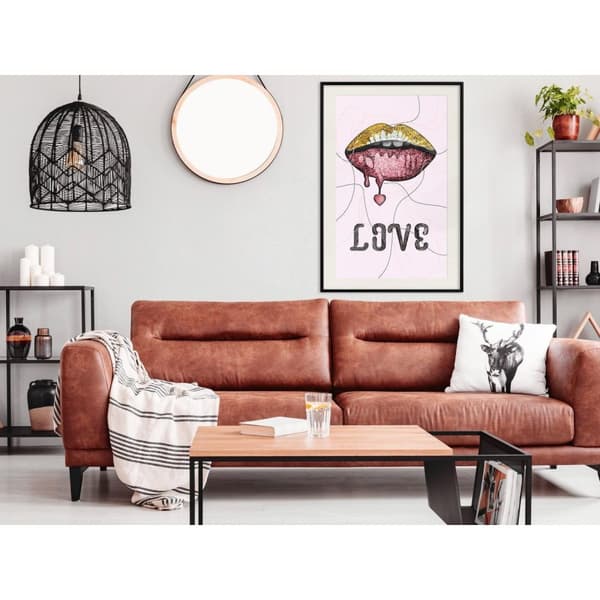 Inramad Poster / Tavla - Lip Gloss and Love