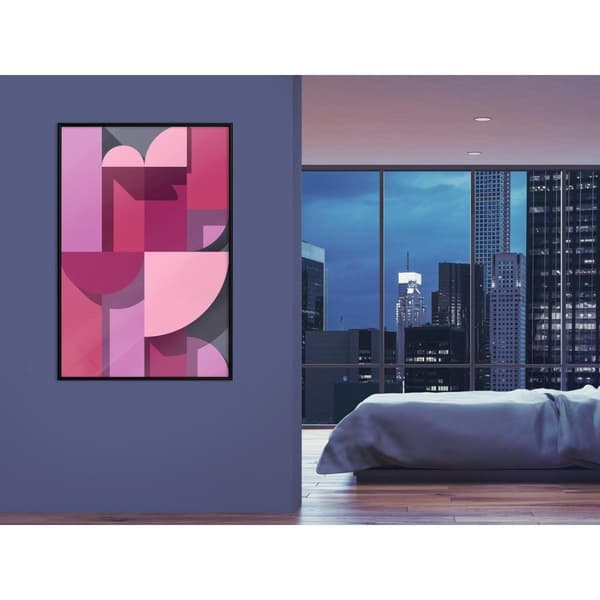 Inramad Poster / Tavla - Pink Geometry