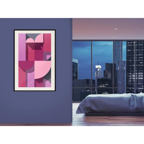 Inramad Poster / Tavla - Pink Geometry