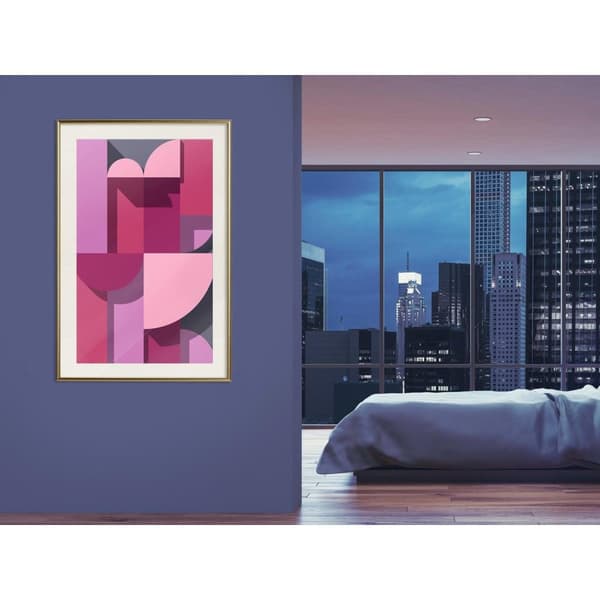 Inramad Poster / Tavla - Pink Geometry