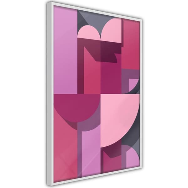Inramad Poster / Tavla - Pink Geometry
