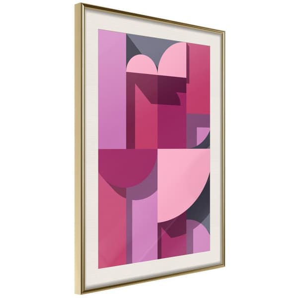 Inramad Poster / Tavla - Pink Geometry