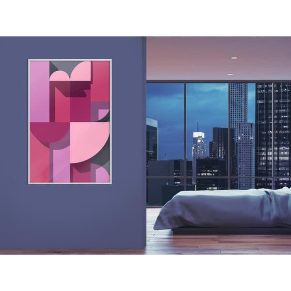 Inramad Poster / Tavla - Pink Geometry