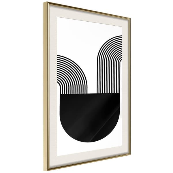 Inramad Poster / Tavla - Flow Guldram med passepartout 30x45