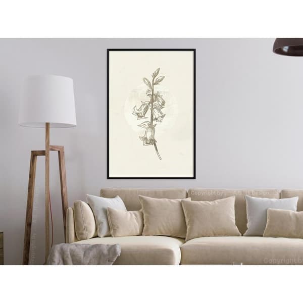 Inramad Poster / Tavla - Beige Campanula