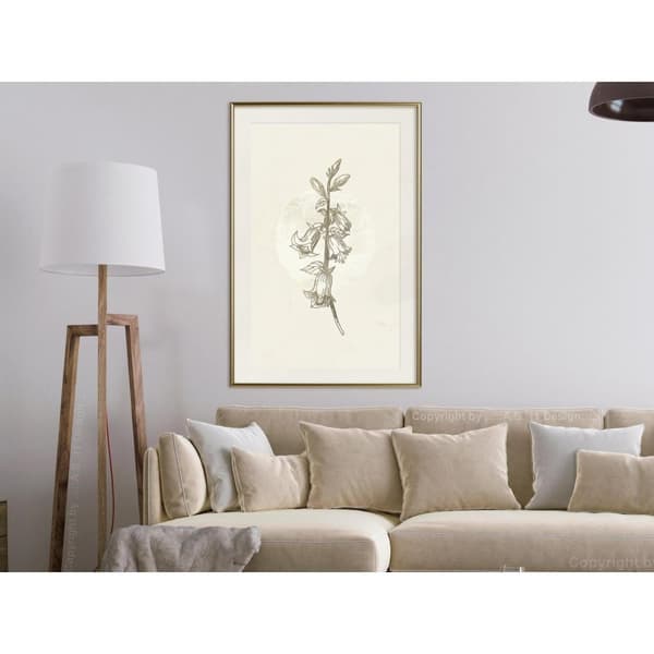Inramad Poster / Tavla - Beige Campanula