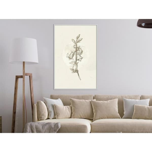 Inramad Poster / Tavla - Beige Campanula