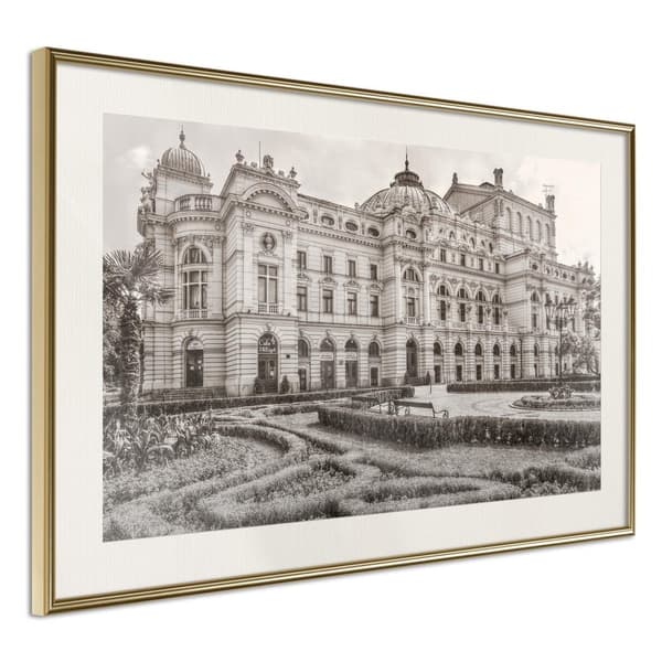 Inramad Poster / Tavla - Postcard from Cracow: Slowacki Theater