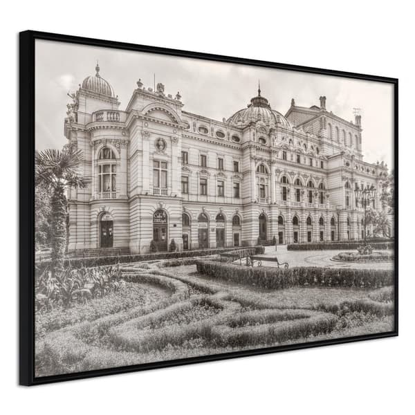 Inramad Poster / Tavla - Postcard from Cracow: Slowacki Theater