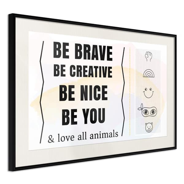Inramad Poster / Tavla - Life Values Svart ram med passepartout 90x60