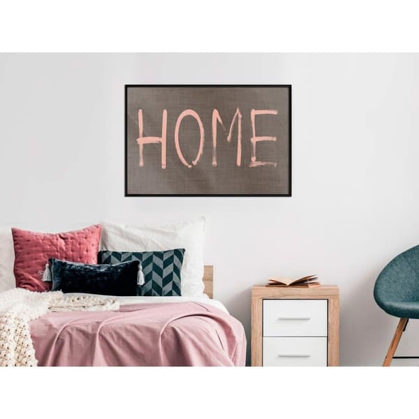Inramad Poster / Tavla - Simply Home (Pink)