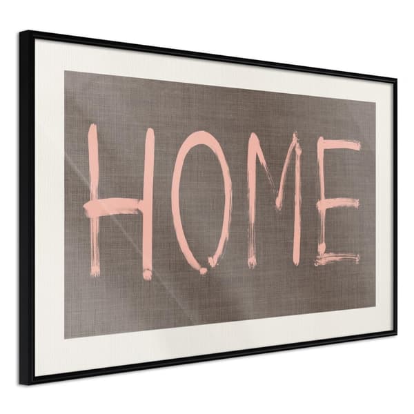 Inramad Poster / Tavla - Simply Home (Pink)