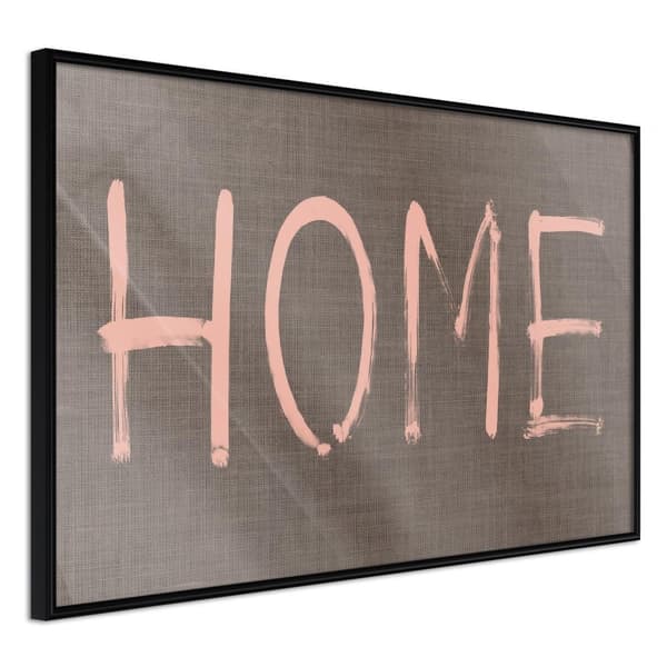 Inramad Poster / Tavla - Simply Home (Pink)