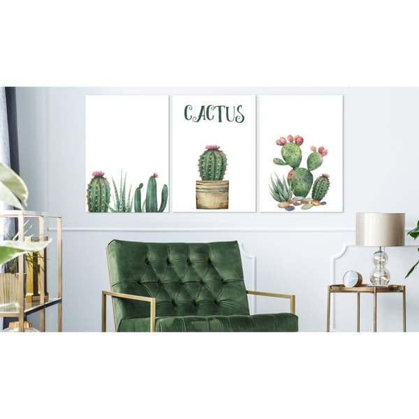 Canvas Tavla - Prickly Flowers (3 delar)
