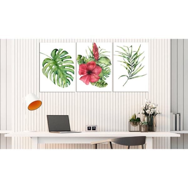 Canvas Tavla - Red Hibiscus (3 delar)