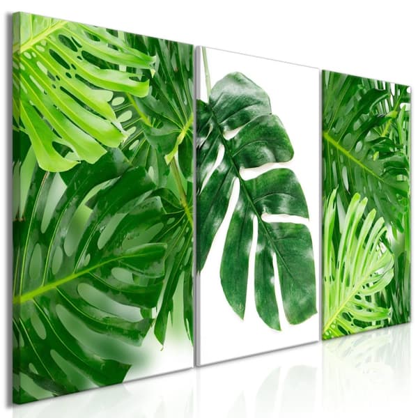 Canvas Tavla - Palm Leaves (3 delar) 120x60