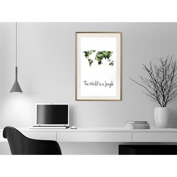 Inramad Poster / Tavla - We Live in a Jungle