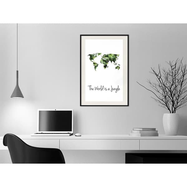 Inramad Poster / Tavla - We Live in a Jungle