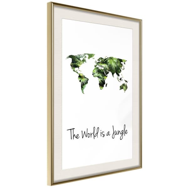 Inramad Poster / Tavla - We Live in a Jungle