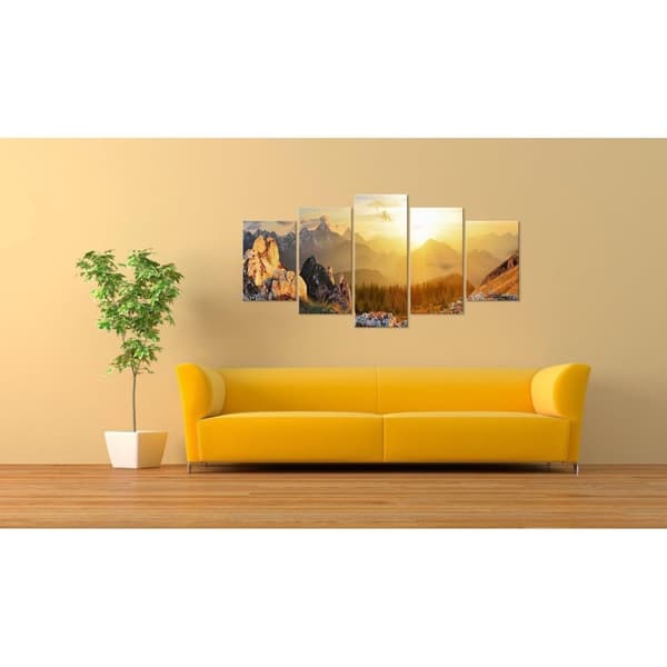 Canvas Tavla - Sun Salutation (5 delar) Wide
