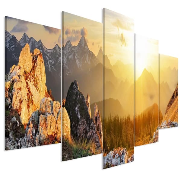 Canvas Tavla - Sun Salutation (5 delar) Wide 225x100