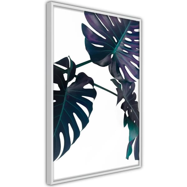 Inramad Poster / Tavla - Evergreen Monstera Vit ram 30x45