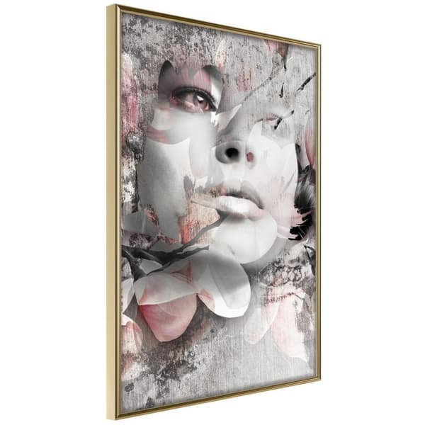 Inramad Poster / Tavla - Lady in the Flowers