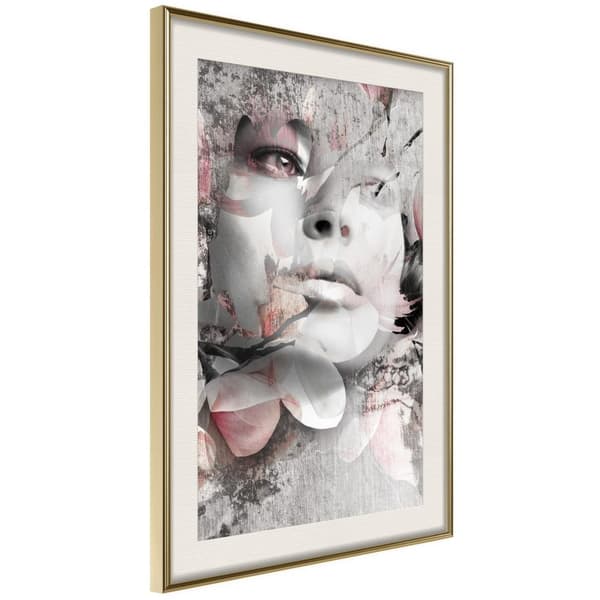 Inramad Poster / Tavla - Lady in the Flowers