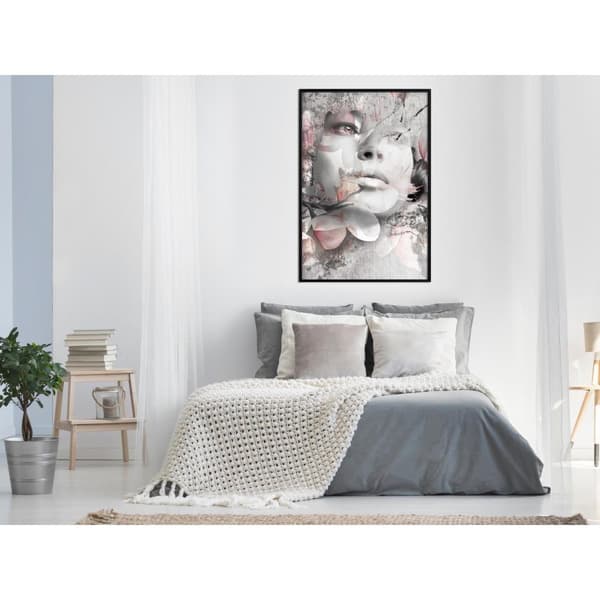 Inramad Poster / Tavla - Lady in the Flowers