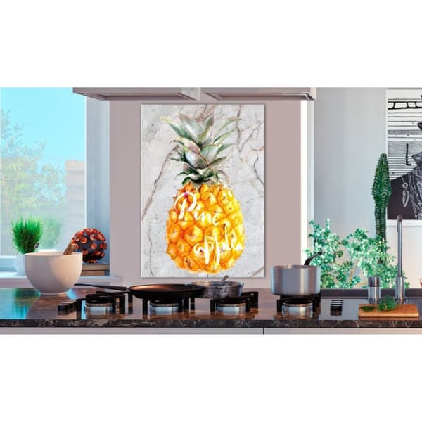 Canvas Tavla - Pineapple and Marble Vertical