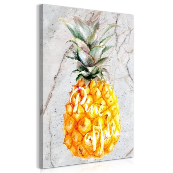 Canvas Tavla - Pineapple and Marble Vertical
