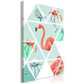 Miniatyrbild 1 av 4: Canvas Tavla - Geometric Flamingos Vertical