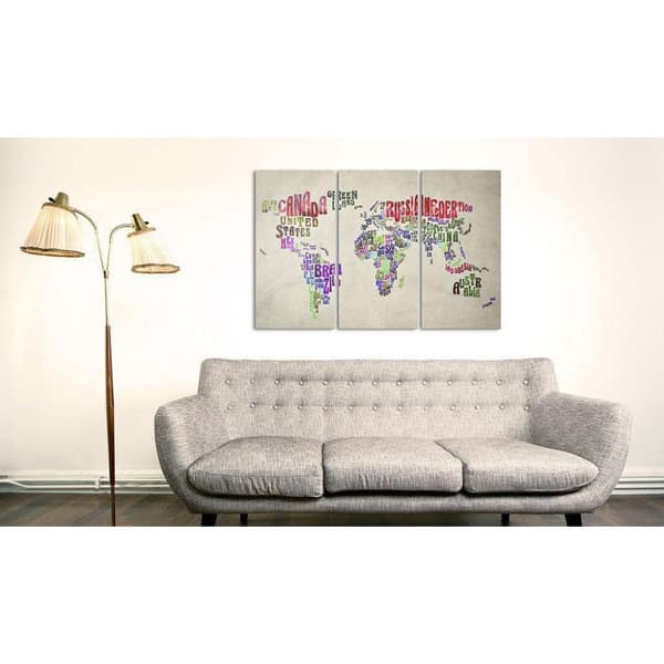 Canvas Tavla - Färgglada länder - Triptych