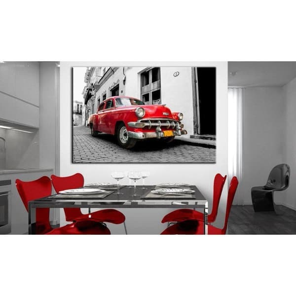Canvas Tavla - Cuban Classic Car (Red)
