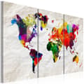 Miniatyrbild 1 av 4: Canvas Tavla - World Map: Rainbow Madness II
