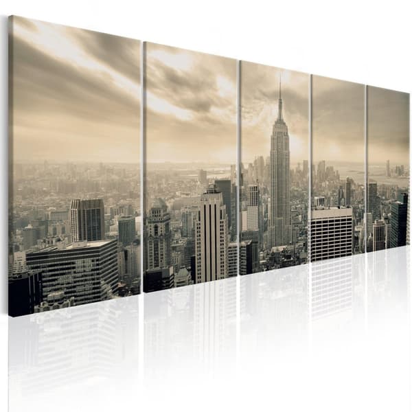 Canvas Tavla - Beige Manhattan