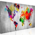 Miniatyrbild 1 av 4: Canvas Tavla - World on Concrete