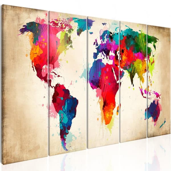 Canvas Tavla - Bright Continents